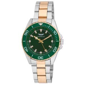 #17 Gianello Aquatic Voyager 40 Strap Watch Silver Gold Green